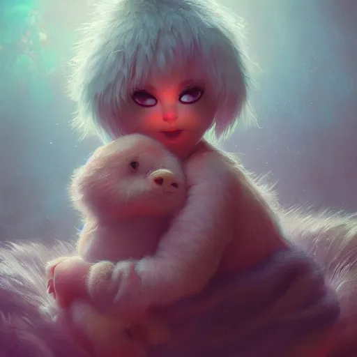 Image similar to The snuggliest snuggles in the world, huggy wuggy from poppy playtime video game, fullbody, ultra high detailed, glowing lights, oil painting, Greg Rutkowski, Charlie Bowater, Beeple, unreal 5, DAZ, hyperrealistic, octane render, RPG portrait, dynamic lighting, fantasy art, beautiful face