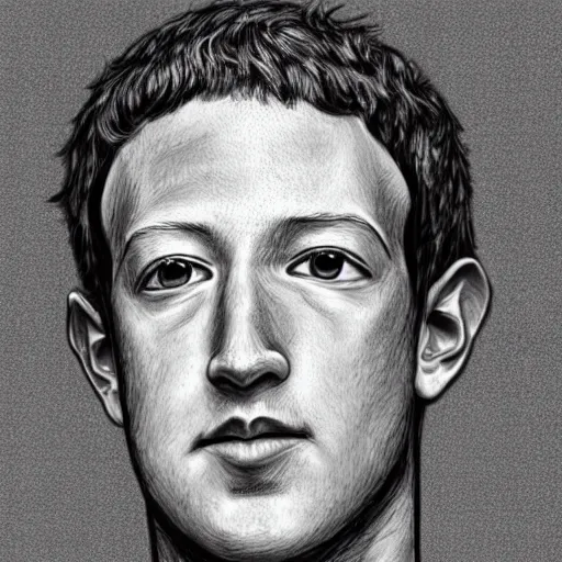 Prompt: manga drawing of mark zuckerberg