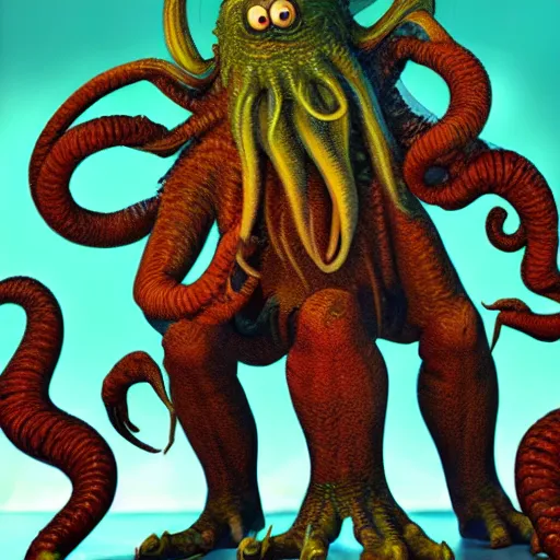 Prompt: Cthulhu in the style of Monsters Inc., high quality, hyper detailed, dramatic lighting, 8k cinematic