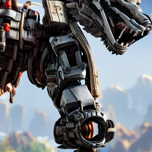 Image similar to closeup wolf, machine, horizon zero dawn, horizon forbidden west, android, robot, mechanical parts, editorial photography, realistic bokeh and depth of field, award winning, establishing shot