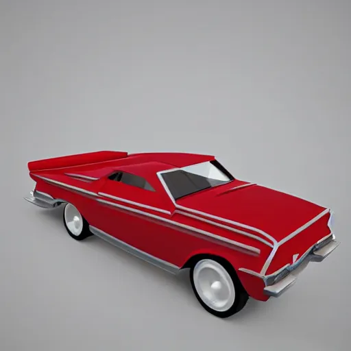 Image similar to a 3d low poly game object of a retro car from eastern Europe