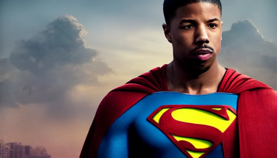 Image similar to Michael B. Jordan is Superman, hyperdetailed, artstation, cgsociety, 8k