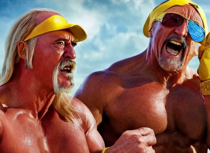 Image similar to hulk hogan, movie still, from the new thunder in paradise movie, 8 k, realistic