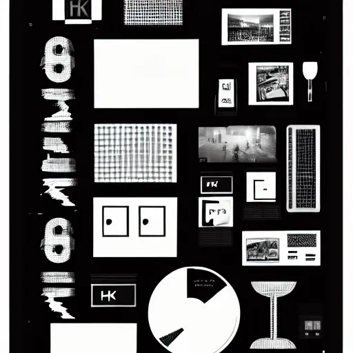 Prompt: black on white graphic design in style of eric hu, y 2 k,