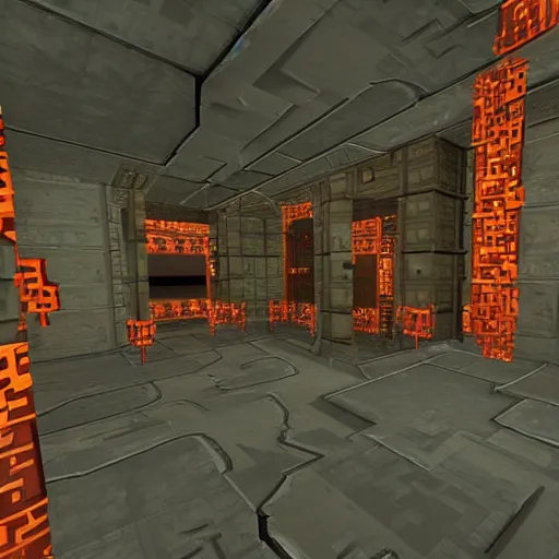 Prompt: a screenshot of a doom2 level