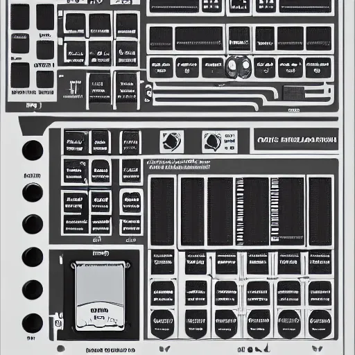 Image similar to highly detailed labeled medical anatomy poster of an abelton push MIDI pad controller