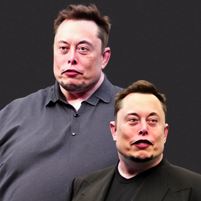 Image similar to morbidly obese elon musk, elon musk weighs 400 pounds