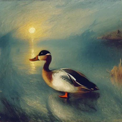 Image similar to a duck on the prowl oil painting J.M.W. Turner