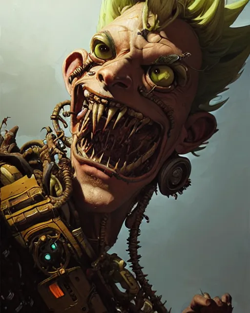 Image similar to junkrat from overwatch, character portrait, concept art, intricate details, highly detailed by greg rutkowski, michael whelan and gustave dore