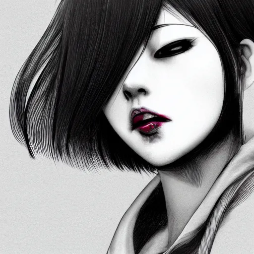 Image similar to heroine, beautiful, sui ishida art manga, hyperrealistic, highly detailed, a real photographic, digital art, digital art, 8 k, character, realistic, portrait