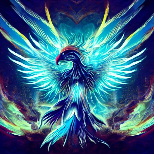 Image similar to a phoenix being reborn from ashes.