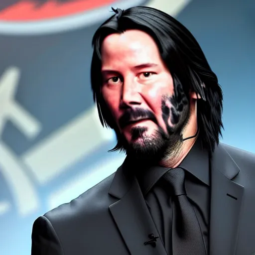 Image similar to Keanu Reeves expressing his disappointment over how bad Cyberpunk 2077 was