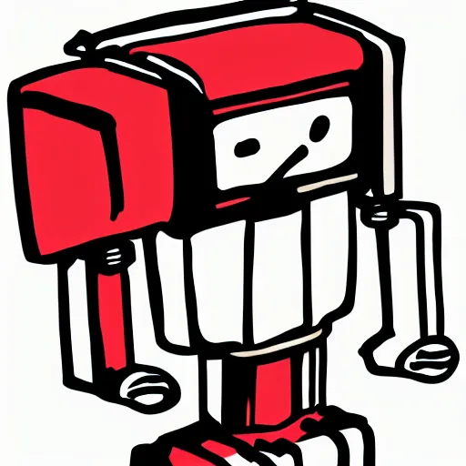 Image similar to illustration of bed red robot