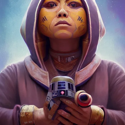 Image similar to matryoshka Star Wars movie character, highly detailed, digital fantasy character, painted portrait, artstation, concept art, hard focus, illustrations, works by artgerm and Greg Rutkowski, Alphonse Mucha and Craig Mullins, James Jean, Andrey Ryabovichev, Mark Simonetti and Peter Morbacher, 16k,