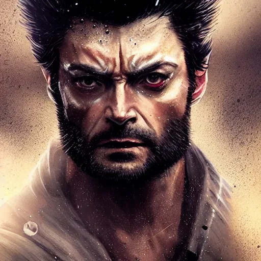 Image similar to karl urban as wolverine, film nior, darkwave, darksynth character portrait, sharp, digital matte painting, art by luis royo, greg rutkowski, wlop, dramatic lighting, trending on artstation