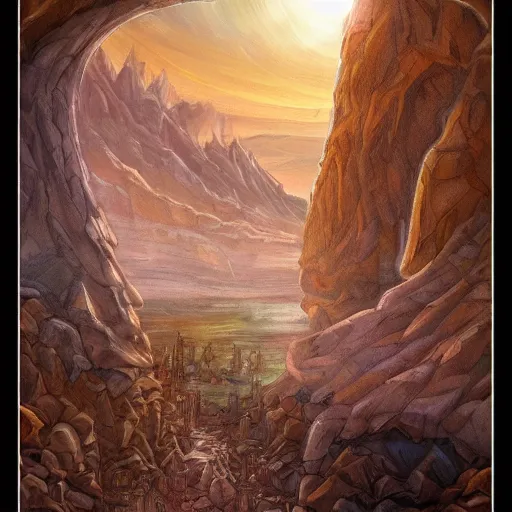 Image similar to full color fantasy art of a desert kingdom