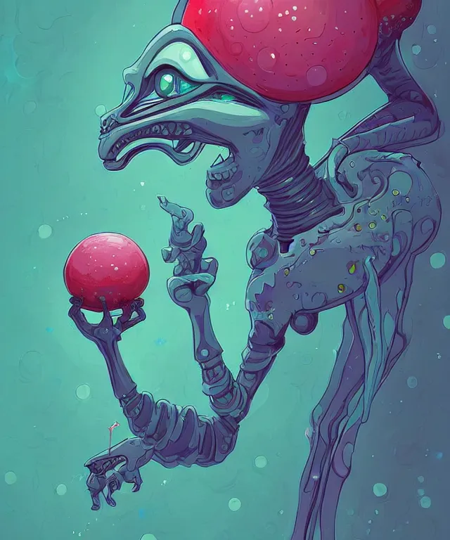 Prompt: a telekinetic alien creature, adorable and whimsical, fantasy, elegant, digital painting, artstation, concept art, matte, sharp focus, vibrant colors, illustration, art by james jean