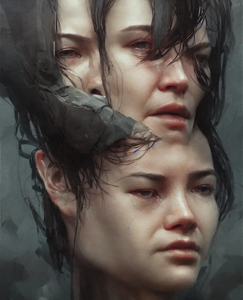 Image similar to close-up portrait Neil’s mom, excellent composition, cinematic dystopian brutalist atmosphere, dynamic dramatic cinematic lighting, aesthetic, very inspirational, arthouse. y Greg Rutkowski, Ilya Kuvshinov, WLOP, Stanley Artger Lau, Ruan Jia and Fenghua Zhong