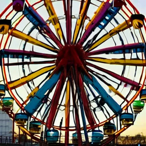 Image similar to cat made out of ferris wheels