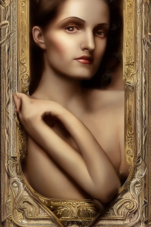 Prompt: An extremely beautiful Art Deco ornate portrait of a young attractive woman with a beautiful bone structure, professionally painted digital art illustration, smooth, sharp focus, atmospheric lighting, highly detailed illustration highlights, golden ratio, extremely detailed winning award masterpiece, 8K post-processing, trending on artstation flawless, prismatic highlights, telephoto, depth of field, cinematic, macro, concept art, wepa digital, elegant, epic, octane render, v-ray, C4D