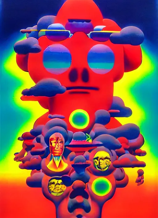 Image similar to head explosion by shusei nagaoka, kaws, david rudnick, airbrush on canvas, pastell colours, cell shaded!!!, 8 k