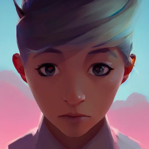 Image similar to face icon stylized minimalist mash, loftis, cory behance hd by jesper ejsing, by rhads, makoto shinkai and lois van baarle, ilya kuvshinov, rossdraws global illumination