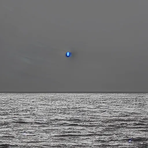 Prompt: tsunami ocean small boat background cosmic night sky in the style of Ansel Adams