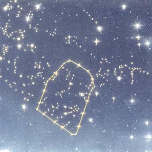 Prompt: constellation in space shaped like nicolas cage