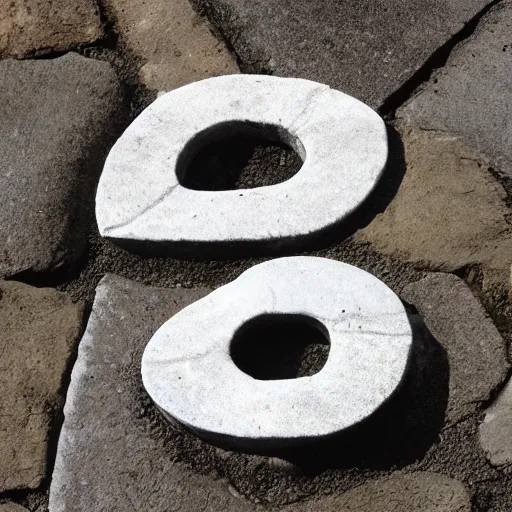 Prompt: a letter q made out of stone