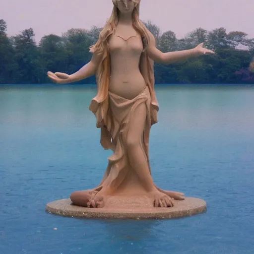 Image similar to water goddess emergin from a lake