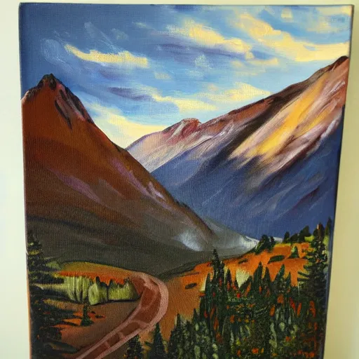 Image similar to Colorado mountains landscape oil painting