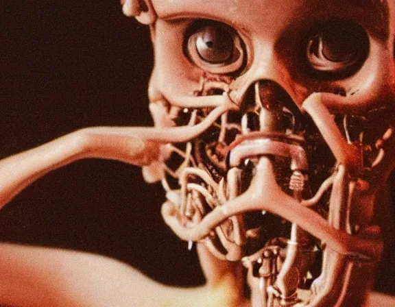 Image similar to 5 0 mm lens film still 1 9 9 2 industrial body horror