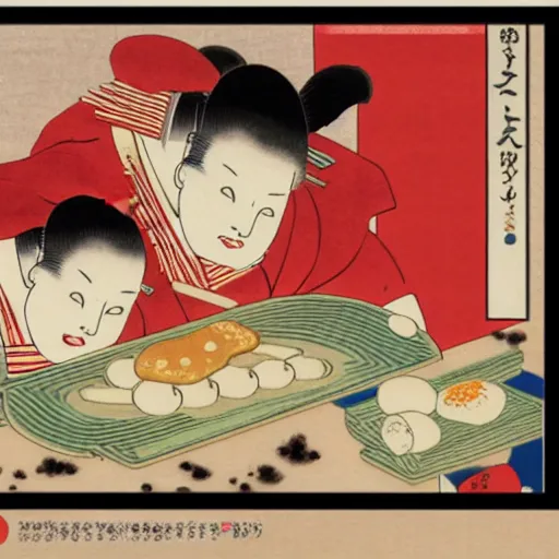 Image similar to ukiyo - e art of mcdonald ’ s