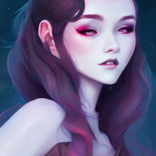 Image similar to a portrait of a beautiful vampire, art by lois van baarle and loish and ross tran and rossdraws and sam yang and samdoesarts and artgerm, digital art, highly detailed, intricate, sharp focus, Trending on Artstation HQ, deviantart, unreal engine 5, 4K UHD image