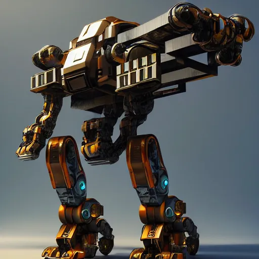 Prompt: cyberpunk concept inspired giant quadrupedal mining robot, futuristic look, highly detailed body, very expensive, photorealistic camera shot, bright studio setting, studio lighting, crisp quality and light reflections, unreal engine 5 quality render, artstation