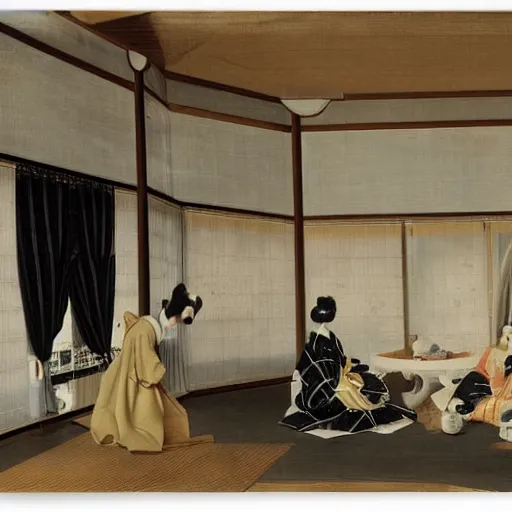 Prompt: contemporary mimimalistic japan interior by Pieter Claesz