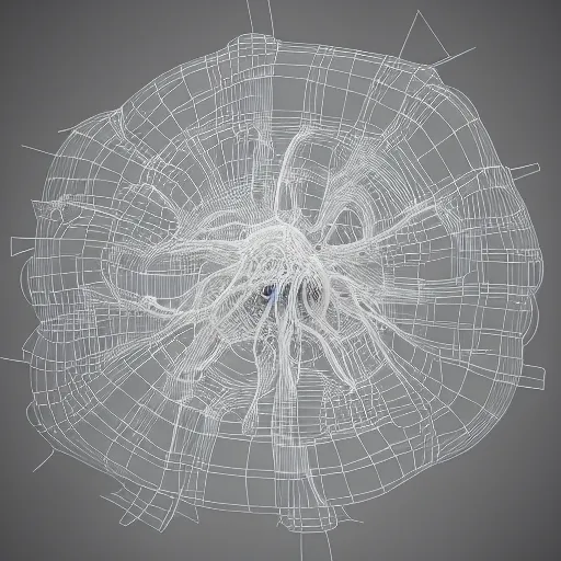 Prompt: flying spaghetti monster creating spaghetti code, 3d render