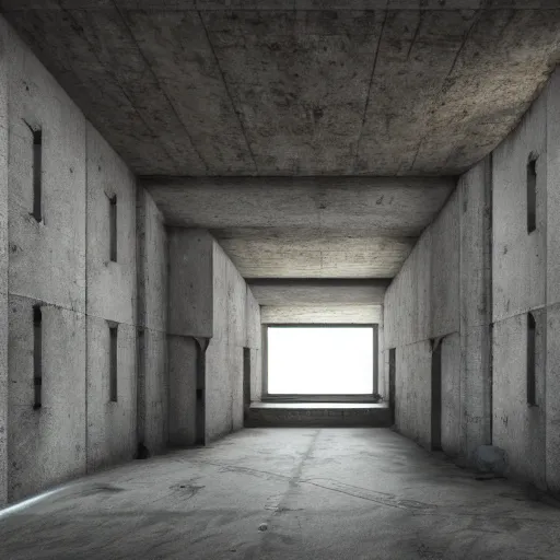 Image similar to brutalist fortress interior design ominous dark powerful giant open space high quality octane render