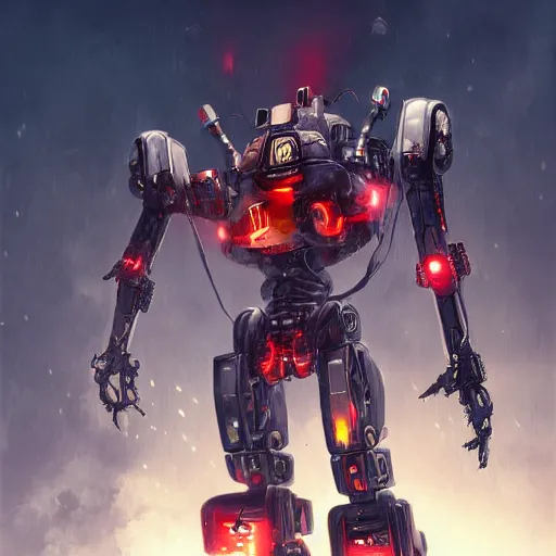 Image similar to a war robot named excertius who protects the machine father and mother, hovering, abstract, red eye, weaponized, sci - fi, hyper detailed, unreal engine, pristine, hyper realism, hyper detailed, trending on art station