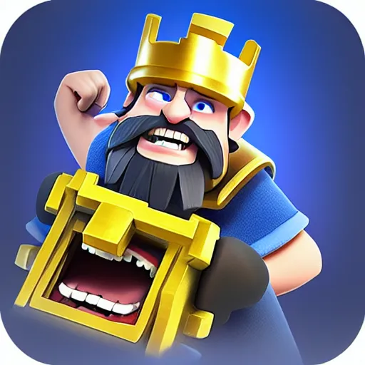 clash royale king flipping off emote, Stable Diffusion