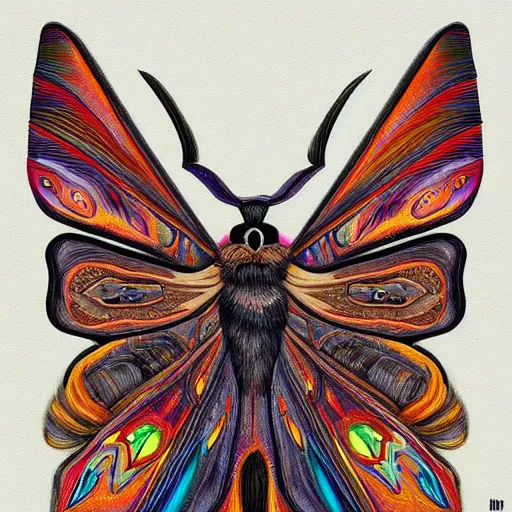 Prompt: speculative evolution of a moth horror painting detailed colorful, done by dougal dixon illustration trending on artstation after - man