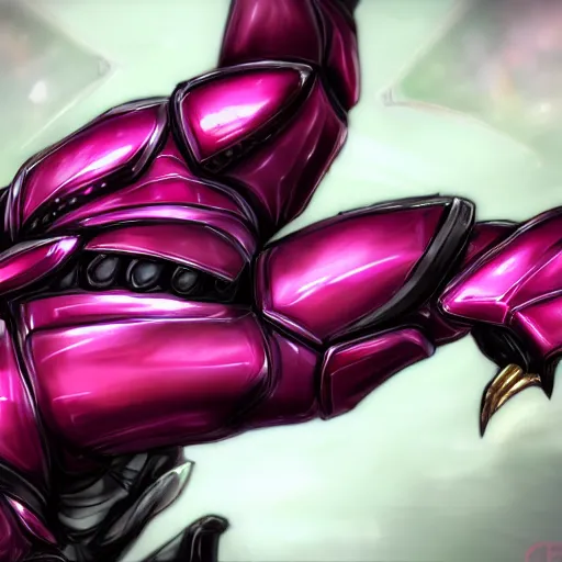 Image similar to very close up foot pov shot, detailed foot shot, feet art, hyperdetailed elegant beautiful stunning hot anthropomorphic mecha female dragon, sharp silver armor fuchsia skin, laying down showing quality mecha dragon feet at camera, furry paw, anthro paw, dragon paw, claws, detailed paws, warframe fanart, furaffinity, deviantart, ekasportal