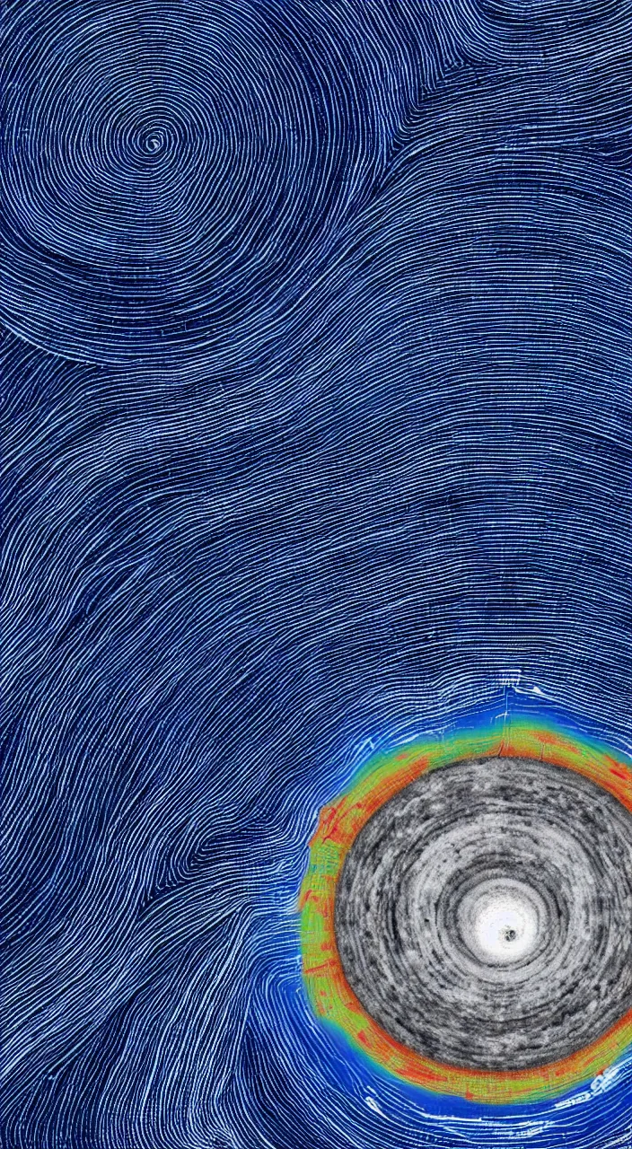 Prompt: a cymatic sound pattern blending with an atmospheric jet stream diagram of planet earth, weather report style, satelite imagery, whole earth, 8 k,