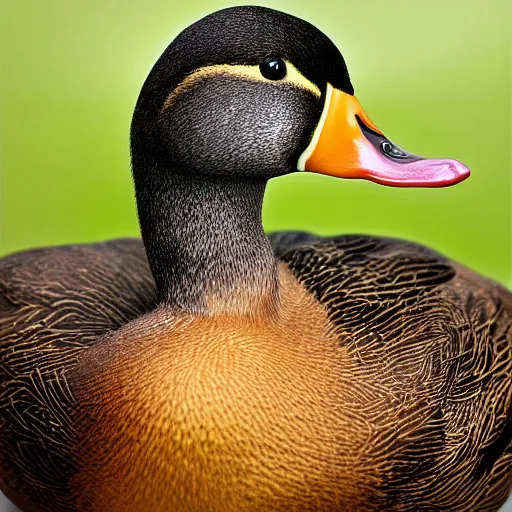 Image similar to realistic duck portrait studio photo