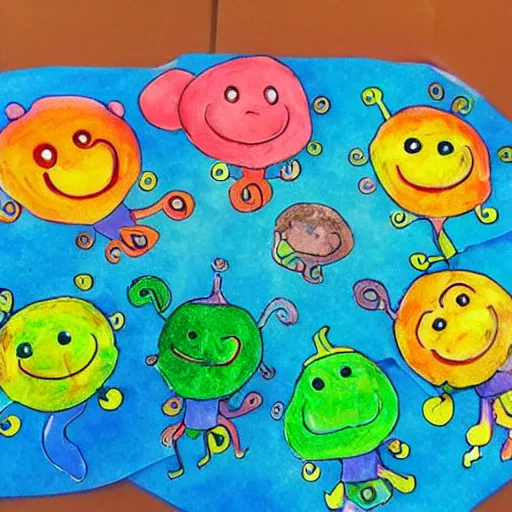 Image similar to a beautiful photo of baby aliens at kindergarten, very detailed, masterpiece, photorealistic