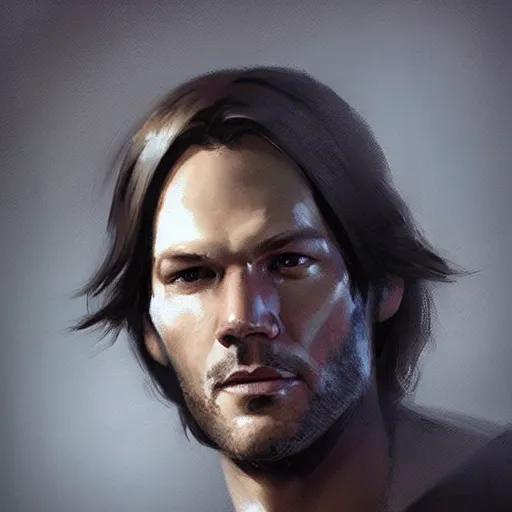 Image similar to “ portrait of jared padalecki by greg rutkowski, young, attractive, highly detailed portrait, scifi, digital painting, artstation, concept art, smooth, sharp foccus ilustration, artstation hq ”