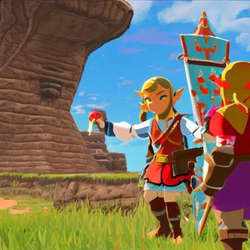 Image similar to Sinterklaas in The Legend of Zelda Breath of the Wild