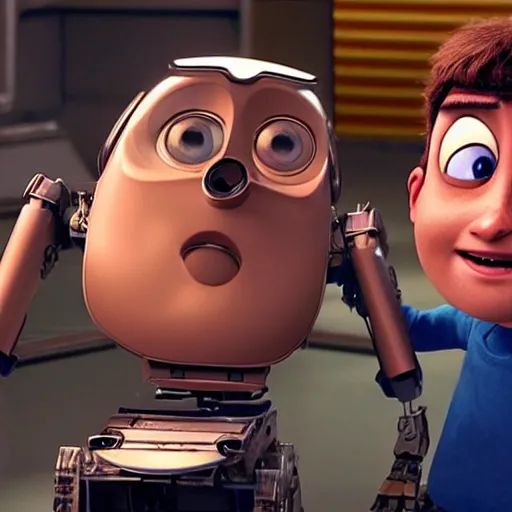 Prompt: mark zuckerberg and his parents arguing over who gets to be own the robot in wall - e. cinematic