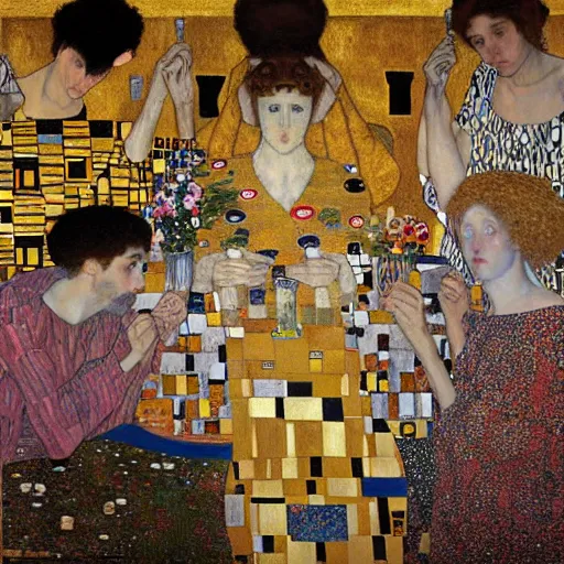 Prompt: The Last Supper by Gustav Klimt,