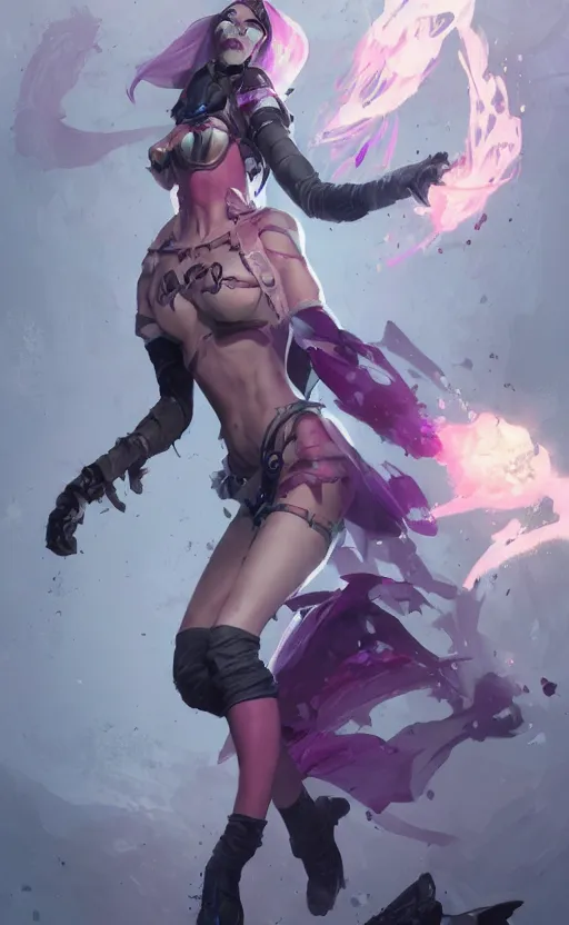 Image similar to jinx, league of legends, arcane, by fortiche, by greg rutkowski, esuthio, craig mullins